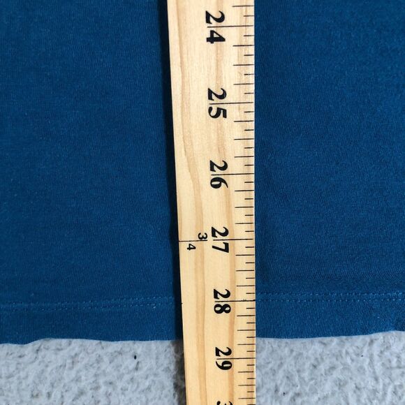 The North Face T-Shirt Mens XXL Teal Blue Preppy Big Logo Athletic Crew Neck Tee - Picture 7 of 7